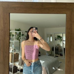 PACSUN purple flower crop top